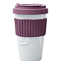 Чашка с крышкой Tassen "Вкуснота", (400 мл), фарфор, фиолетовый (TASS29002)