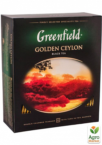 Чай Голден цейлон (пакет) ТМ "Greenfield" 100 пакетиков по 2г