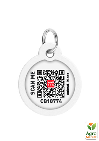 Адресник для собак и кошек металлический WAUDOG Smart ID с QR паспортом, рисунок "Камо зеленый", круг, Д 25 мм (0625-0205) - фото 2