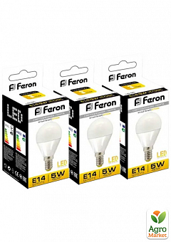 Светодиодная лампа Feron LB-95 5W E14 2700K 3шт. в упаковке (01502)2