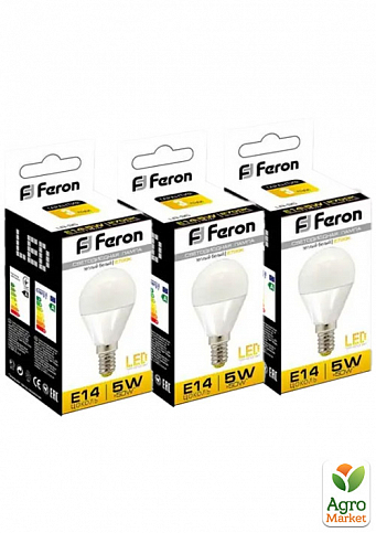 Світлодіодна лампа Feron LB-95 5W E14 2700K 3шт. в упаковці
