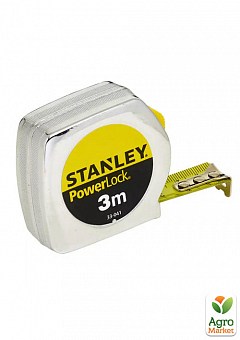 Рулетка вимірювальна STANLEY "Powerlock®", 3м х 19 мм в хромованому пластмасовому корпусі. 0-33-041 ТМ STANLEY1