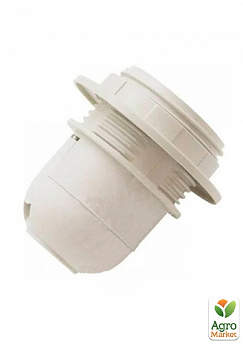 Патрон Е27 пластиковий з різьбленням та завзятою спідницею Lemanso білий / LM2503 (802203)