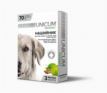 Засоби від бліх і кліщів Унікум Органік Нашийник від бліх та кліщів для собак 70см UN-024 (2020881)