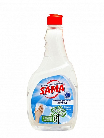 Засіб для миття скла "SAMA" 500 мл запаска (мигдаль)