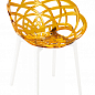 Крісло Papatya Flora прозоро-жовте сидіння, низ білий (2950)