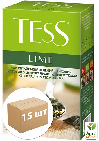 Чай зеленый ТМ "ТЕСС" Lime 90 г упаковка 15 шт