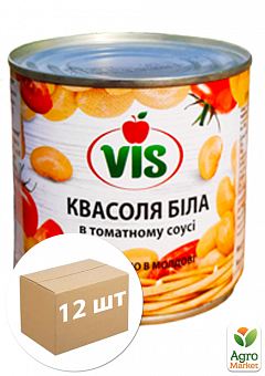 Фасоль белая в томатном соусе стерилизована ТМ "Vis" ж/б 410 г упаковка 12шт2