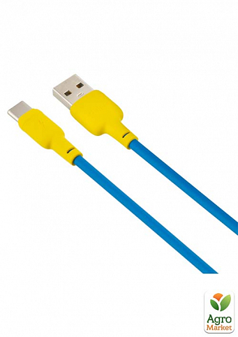Кабель USB Gelius Full Silicon GP-UCN001C Type-C Yellow/Blue - фото 3