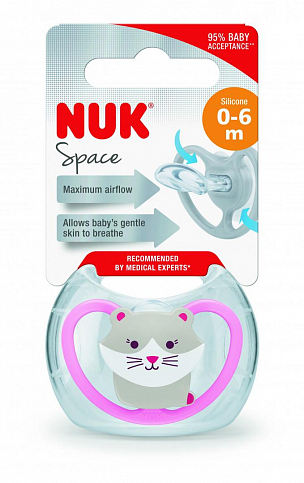 Пустышка Space Кошка, силиконовая NUK, 0-6 месяцев - фото 2