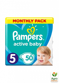 PAMPERS детские одноразовые подгузники Active Baby Размер 5 Junior (11-16 кг) ЭкономПлюс 50 шт1