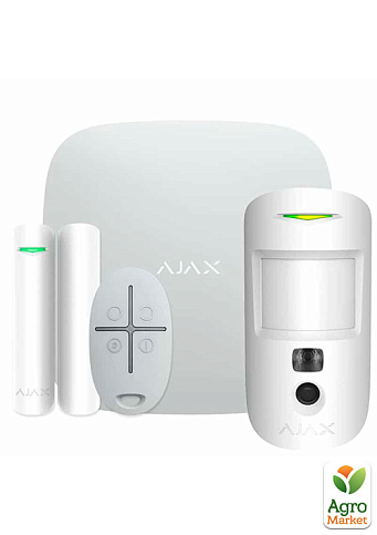 Комплект бездротової сигналізації Ajax StarterKit Cam Plus white з фотофіксацією тривог