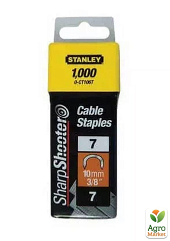 Скобы CABLE тип 7 высотой 11 мм, полукруглые, для крепления кабеля, в упаковке по 1000 шт STANLEY 1-CT107T (1-CT107T)