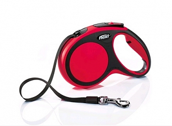 Flexi New Comfort S Рулетка для собак до 15 кг, длина ленты 5 м, цвет красный (0435230)