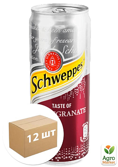 Газований напій зі смаком Граната ТМ "Schweppes" 0,33 л упаковка 12 шт2