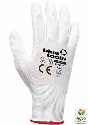 Стрейчеві рукавиці з поліуретановим покриттям BLUETOOLS Sensitive (8"/ M,) (220-2217-08)