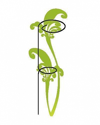 Опора для растений ТМ "ORANGERIE" тип GC (зеленый цвет, высота 600 мм, кольцо 30 мм, диаметр проволки 3 мм)