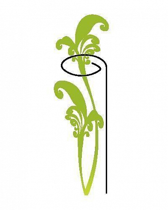 Опора для рослин ТМ "ORANGERIE" тип G (зелений колір, висота 400 мм, кільце 50 мм, діаметр дроту 4 мм)