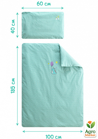 Комплект постільної білизни "Горошок" для немовлят ТМ PAPAELLA горошок ментол - фото 3