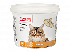 Beaphar Kitty`s   Витаминизированные лакомства для кошек с биотином и таурином, 750 табл.  525 г (1259750)1