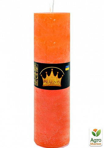 Свеча "Рустик" цилиндр (диаметр 5,5 см*40 часов) оранжевая