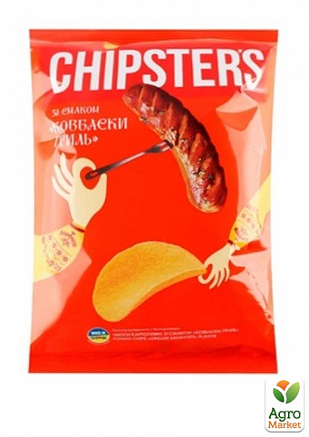 Чіпси натуральні Ковбаски гриль ТМ "CHIPSTER`S" 130г упаковка 16 шт - фото 3