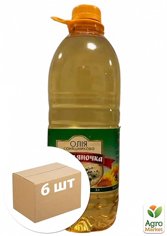 Масло подсолнечное (рафинированное) картонный ящик ТМ "Подоляночка" 3л. упаковка 6шт