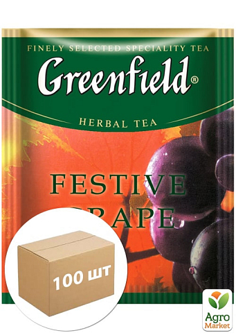 Чай Festive Grape (пакет) ТМ "Greenfield" 100 пакетиков по 2г упаковка 13 шт