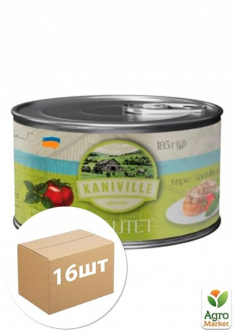 Паштет мясной с томатами и базиликом ТМ "Kaniville" 185г упаковка 16 шт