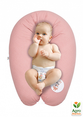 Подушка для вагітних та годування ТМ PAPAELLA 30х190 см + карабін горошок пудра - фото 2