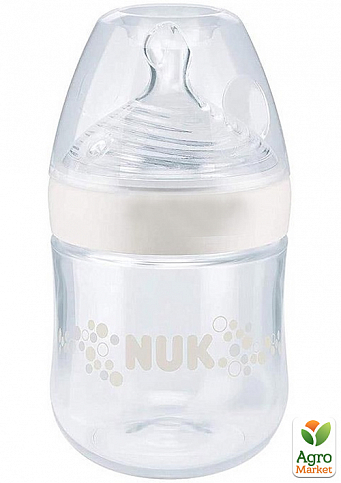 Пляшечка NatureSense з широкою шийкою 150 мл NUK / соска силіконова 0-6міс біла