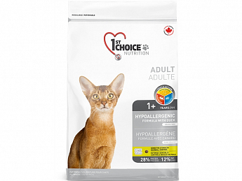 1st Choice Hypoallergenic Adult Сухой корм для кошек с уткой 2.72 кг (2640370)