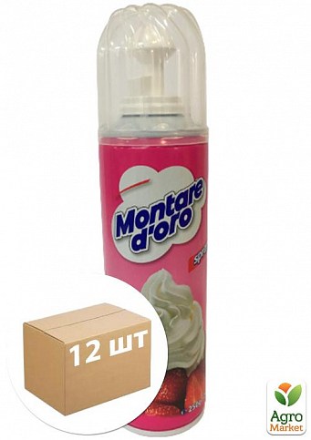Вершки аерозольні ТМ "Montare d'oro" 250г упаковка 12 шт