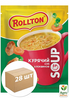 Крем-суп курячий (з локшиною) саше ТМ "Rollton" 17г упаковка 28 шт1
