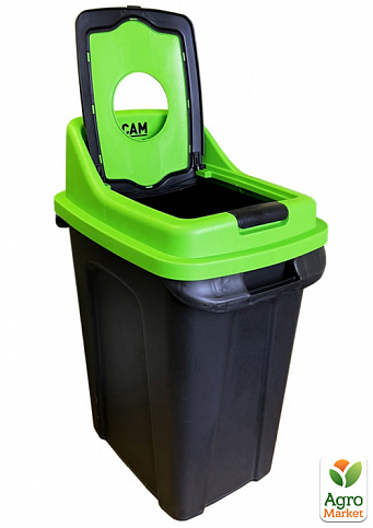 Бак для сортировки мусора Planet Re-Cycler 50 л черный - зеленый (стекло) (12188) - фото 2