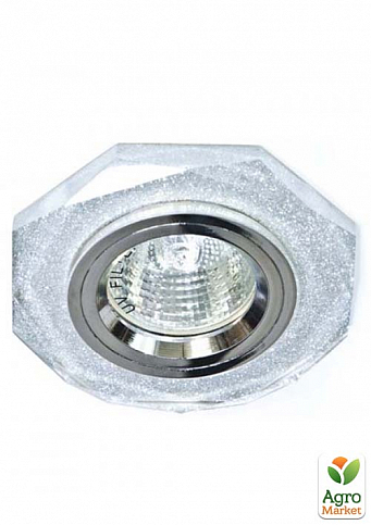 Вбудований світильник Feron 8020-2 мерехтливе срібло срібло