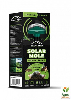 Відлякувач кротів і гризунів на сонячній батареї «SOLAR MOLE» super spike 800 м 1