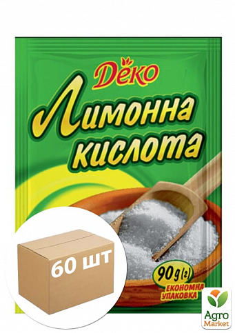 Лимонная кислота ТМ "Деко" 90г упаковка 60шт