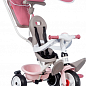 Детский металлический велосипед с козырьком, багажником и сумкой, розово-серый, 66х49х100 см, 10 мес. Smoby Toys