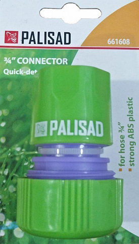 Соединитель пластмассовый быстросъемный для шланга 3/4 ТМ "PALISAD" №661608