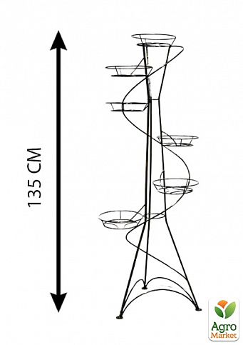 Підставка "Вежа-спіраль" на 6 вазонів, висота 135см - фото 2