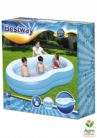 Детский надувной бассейн голубой 262х157х46 см ТМ "Bestway" (54117) - фото 2