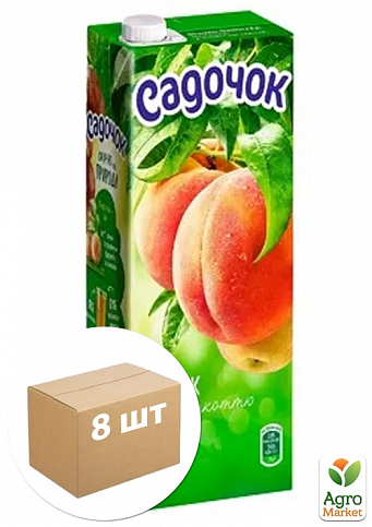 Сік персиковий (з м'якоттю) ТМ "Садочок" 1,45 л упаковка 8шт