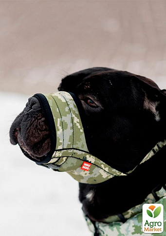 Намордник для собак WAUDOG Nylon, рисунок "Милитари", пластиковый фастекс, размер L, О 25-34 см (352-4026) - фото 3