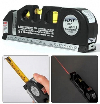 Лазерный уровень с рулеткой /вертикаль/гориз/крест Fixit Laser Pro 3 SKL11-276431 - фото 3