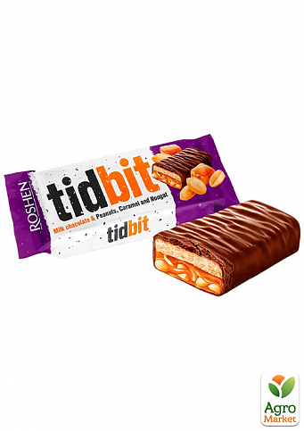 Шоколад Карамель-арахіс TIDBIT ТМ "Roshen" 50г упаковка 24 шт - фото 2