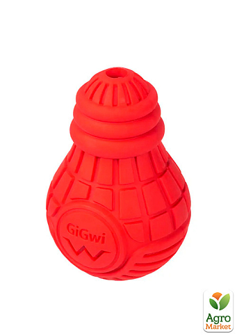 Игрушка для собак Лампочка резиновая GiGwi Bulb Rubber, резина, M, красная (2337)