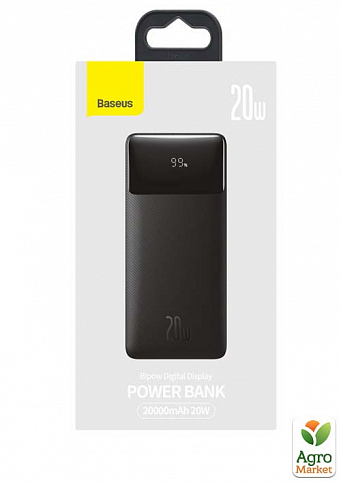 Додатковий зовнішній акумулятор повербанк Baseus Bipow Digital Display Power Bank 20000 mAh 20W - фото 8