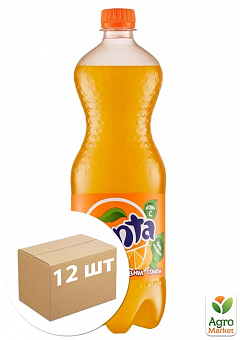 Газований напій (ПЕТ) ТМ "Fanta" Orange 1л упаковка 12шт2