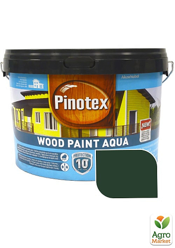 Краска для деревянных фасадов Pinotex Wood Paint Aqua Темно-зеленый 2,5 л